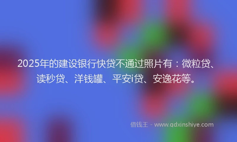 2025年的建设银行快贷不通过照片有：微粒贷、读秒贷、洋钱罐、平安i贷、安逸花等。