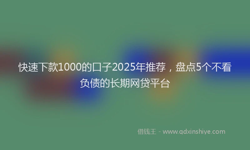 快速下款1000的口子2025年推荐，盘点5个不看负债的长期网贷平台