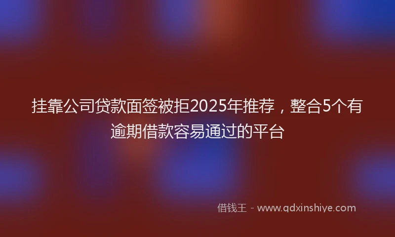 挂靠公司贷款面签被拒2025年推荐，整合5个有逾期借款容易通过的平台