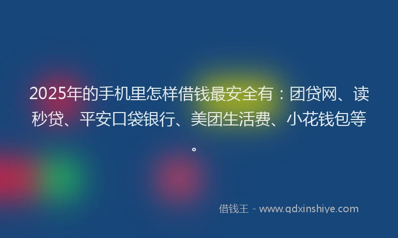 2025年的手机里怎样借钱最安全有：团贷网、读秒贷、平安口袋银行、美团生活费、小花钱包等。