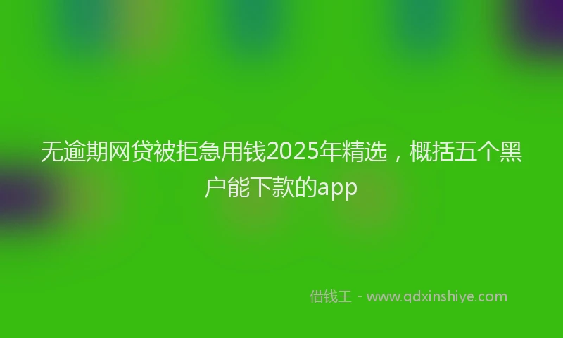 无逾期网贷被拒急用钱2025年精选，概括五个黑户能下款的app
