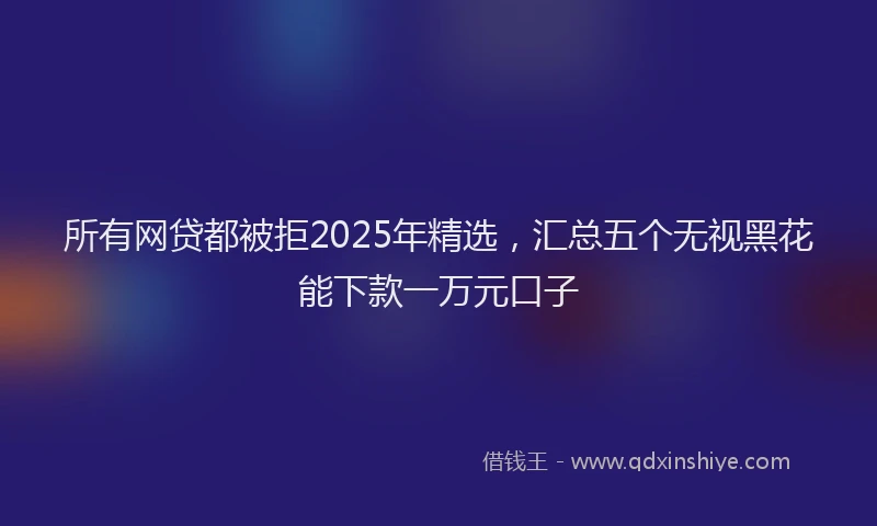 所有网贷都被拒2025年精选，汇总五个无视黑花能下款一万元口子