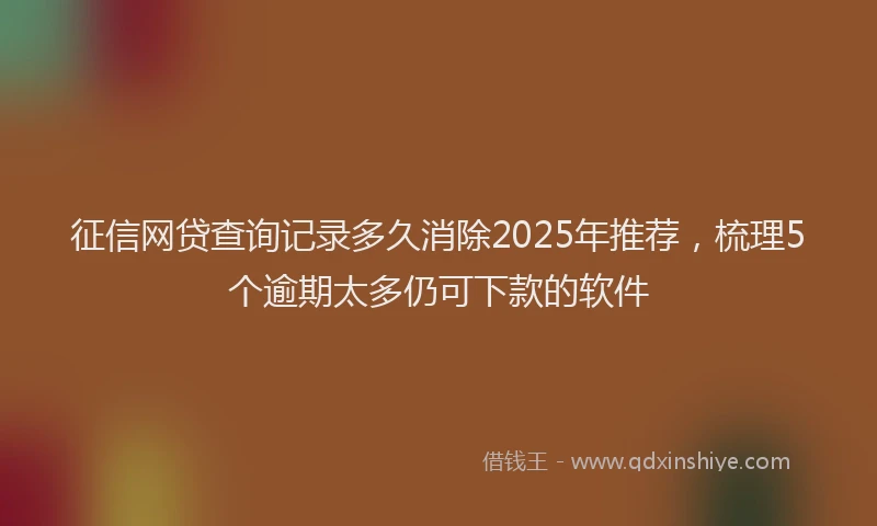 征信网贷查询记录多久消除2025年推荐，梳理5个逾期太多仍可下款的软件