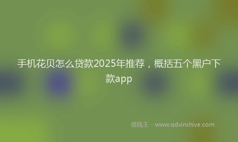 手机花贝怎么贷款2025年推荐，概括五个黑户下款app
