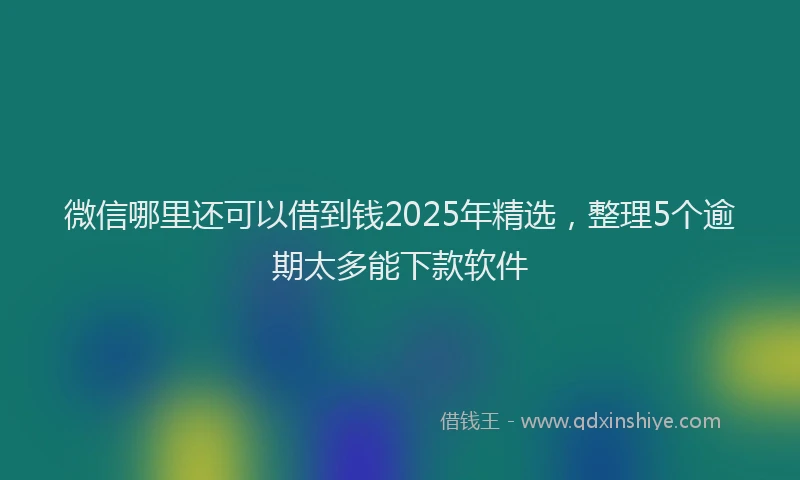 微信哪里还可以借到钱2025年精选，整理5个逾期太多能下款软件