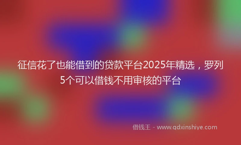 征信花了也能借到的贷款平台2025年精选，罗列5个可以借钱不用审核的平台