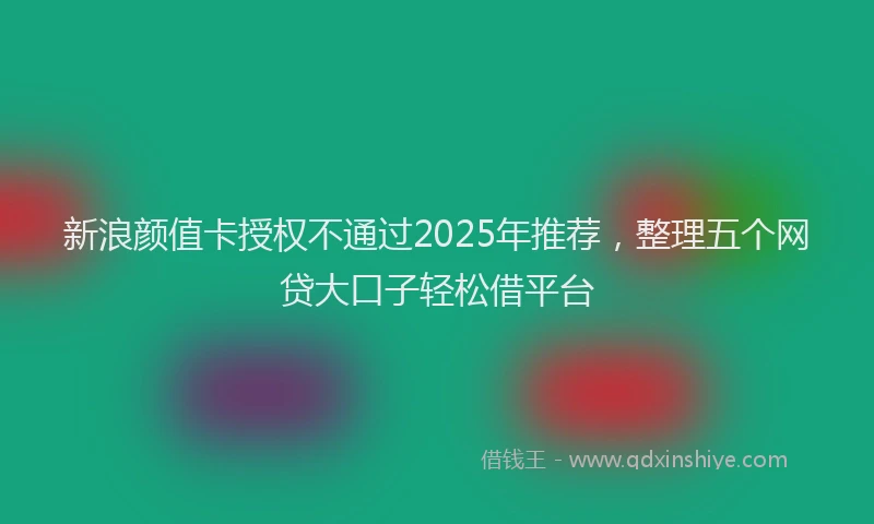 新浪颜值卡授权不通过2025年推荐，整理五个网贷大口子轻松借平台