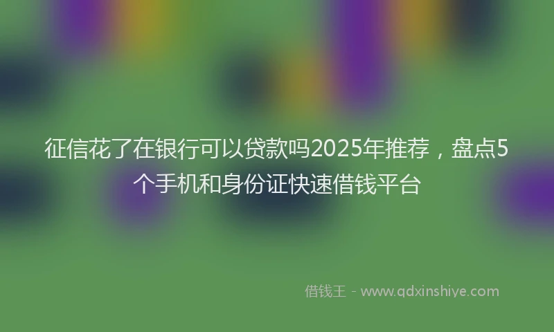 征信花了在银行可以贷款吗2025年推荐，盘点5个手机和身份证快速借钱平台
