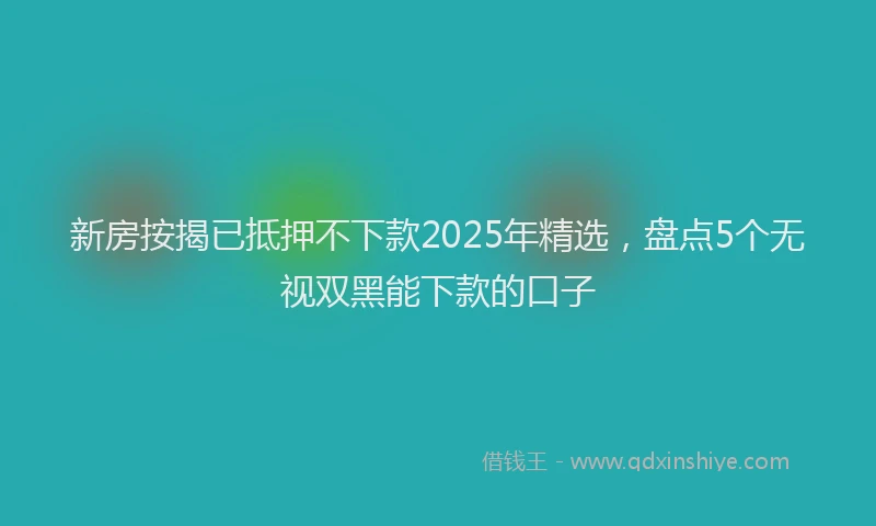 新房按揭已抵押不下款2025年精选，盘点5个无视双黑能下款的口子