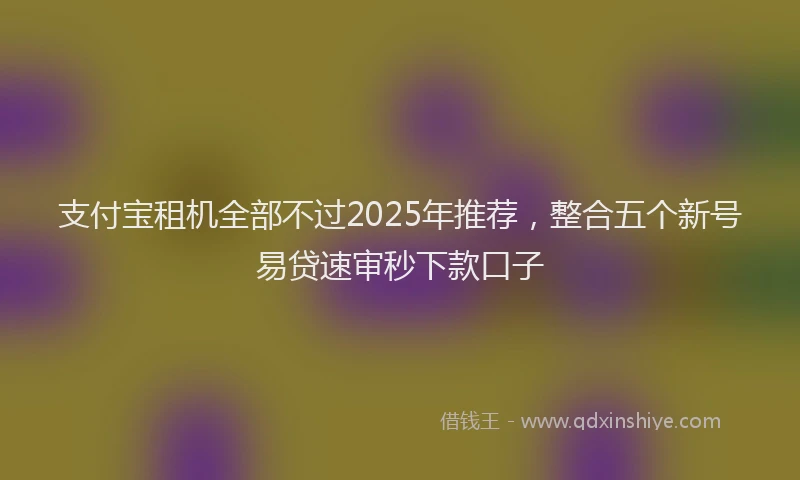 支付宝租机全部不过2025年推荐，整合五个新号易贷速审秒下款口子