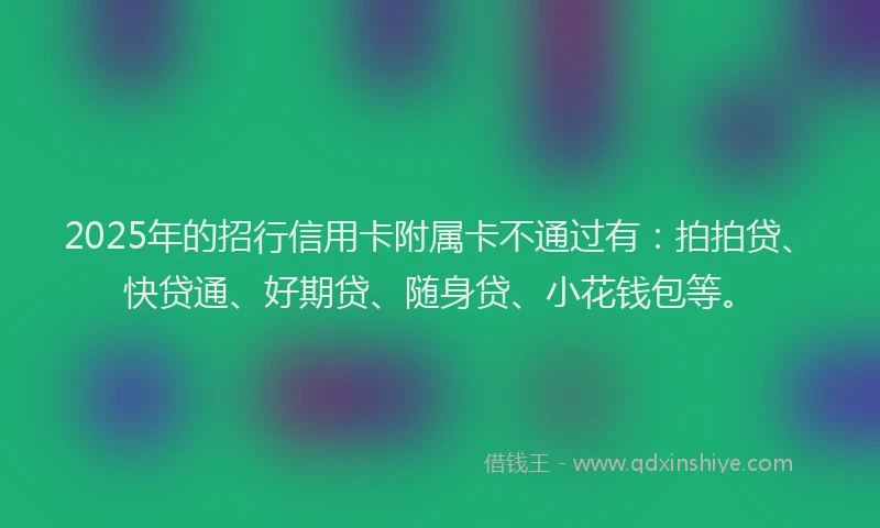 2025年的招行信用卡附属卡不通过有：拍拍贷、快贷通、好期贷、随身贷、小花钱包等。