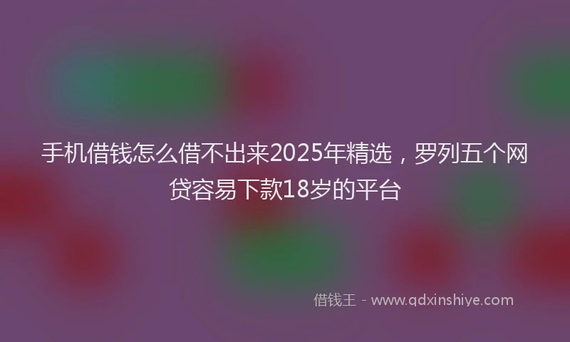 手机借钱怎么借不出来2025年精选，罗列五个网贷容易下款18岁的平台