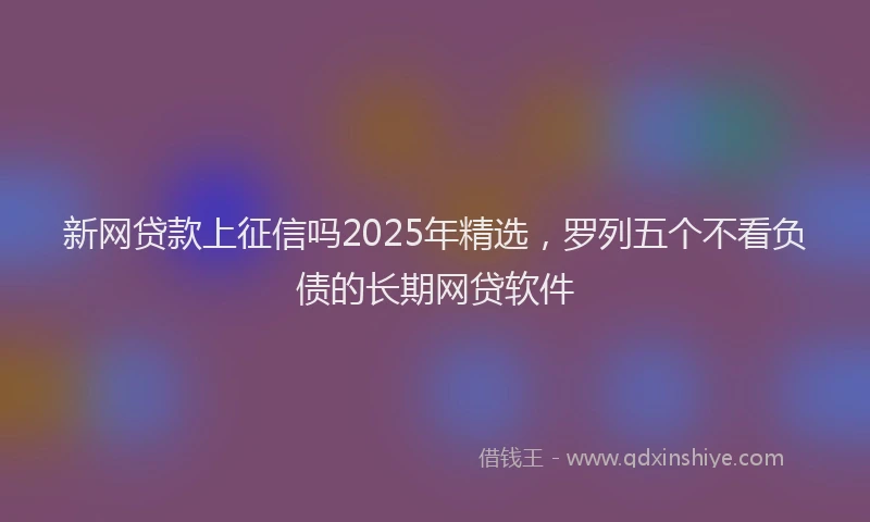 新网贷款上征信吗2025年精选，罗列五个不看负债的长期网贷软件