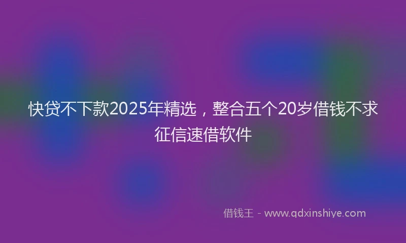 快贷不下款2025年精选，整合五个20岁借钱不求征信速借软件