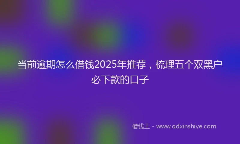 当前逾期怎么借钱2025年推荐，梳理五个双黑户必下款的口子
