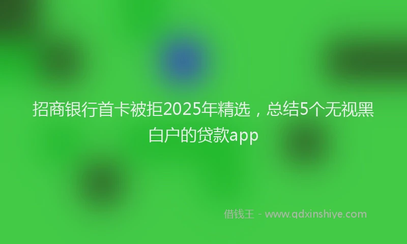 招商银行首卡被拒2025年精选，总结5个无视黑白户的贷款app