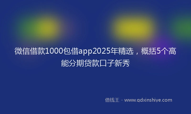 微信借款1000包借app2025年精选，概括5个高能分期贷款口子新秀
