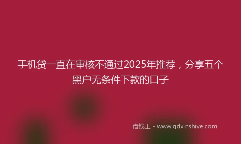 手机贷一直在审核不通过2025年推荐，分享五个黑户无条件下款的口子