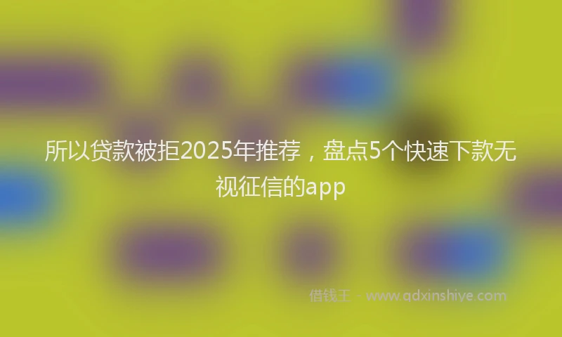 所以贷款被拒2025年推荐，盘点5个快速下款无视征信的app