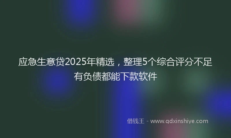 应急生意贷2025年精选，整理5个综合评分不足有负债都能下款软件