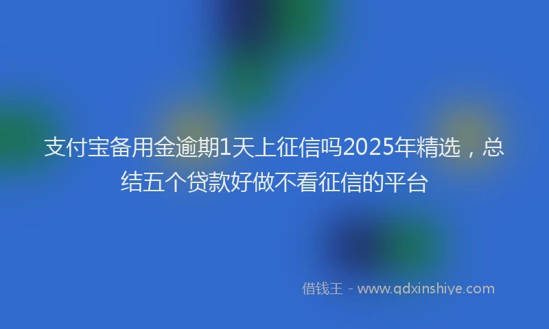 支付宝备用金逾期1天上征信吗2025年精选，总结五个贷款好做不看征信的平台