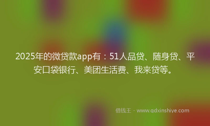 2025年的微贷款app有：51人品贷、随身贷、平安口袋银行、美团生活费、我来贷等。