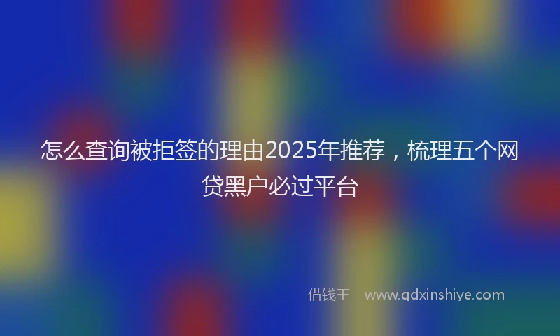 怎么查询被拒签的理由2025年推荐，梳理五个网贷黑户必过平台