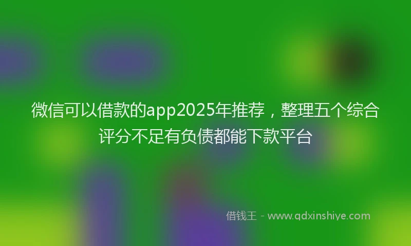 微信可以借款的app2025年推荐，整理五个综合评分不足有负债都能下款平台