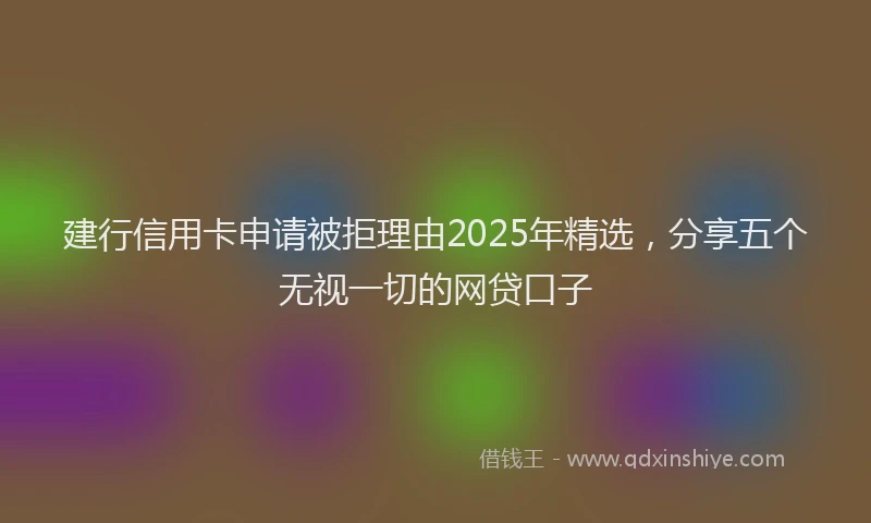 建行信用卡申请被拒理由2025年精选，分享五个无视一切的网贷口子