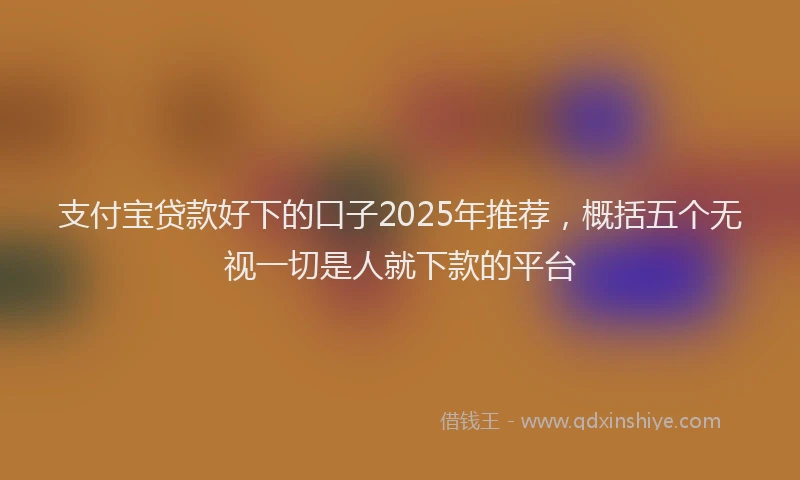 支付宝贷款好下的口子2025年推荐，概括五个无视一切是人就下款的平台