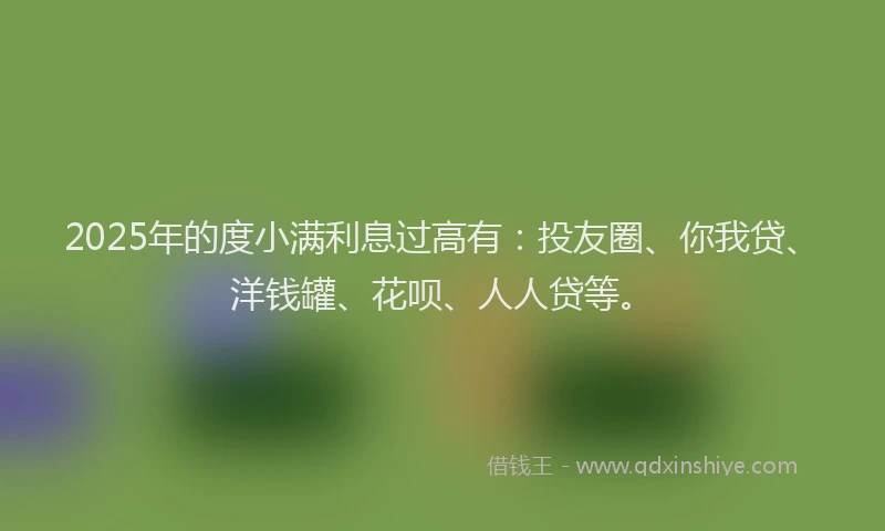 2025年的度小满利息过高有：投友圈、你我贷、洋钱罐、花呗、人人贷等。