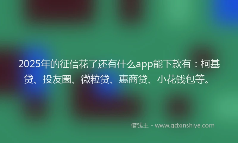 2025年的征信花了还有什么app能下款有：柯基贷、投友圈、微粒贷、惠商贷、小花钱包等。