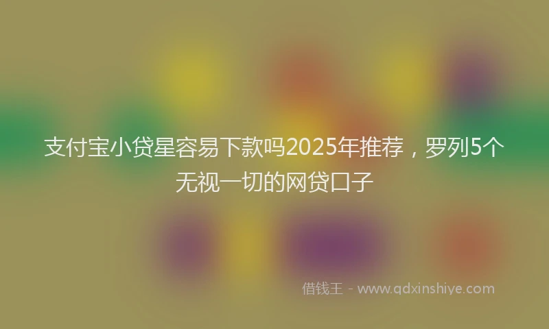 支付宝小贷星容易下款吗2025年推荐，罗列5个无视一切的网贷口子