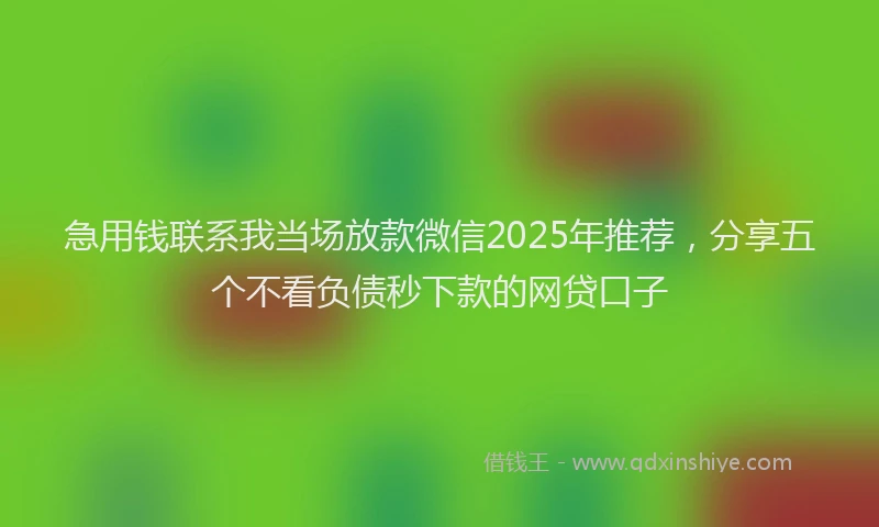 急用钱联系我当场放款微信2025年推荐，分享五个不看负债秒下款的网贷口子