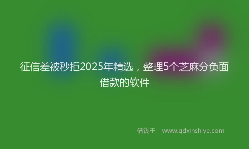 征信差被秒拒2025年精选，整理5个芝麻分负面借款的软件