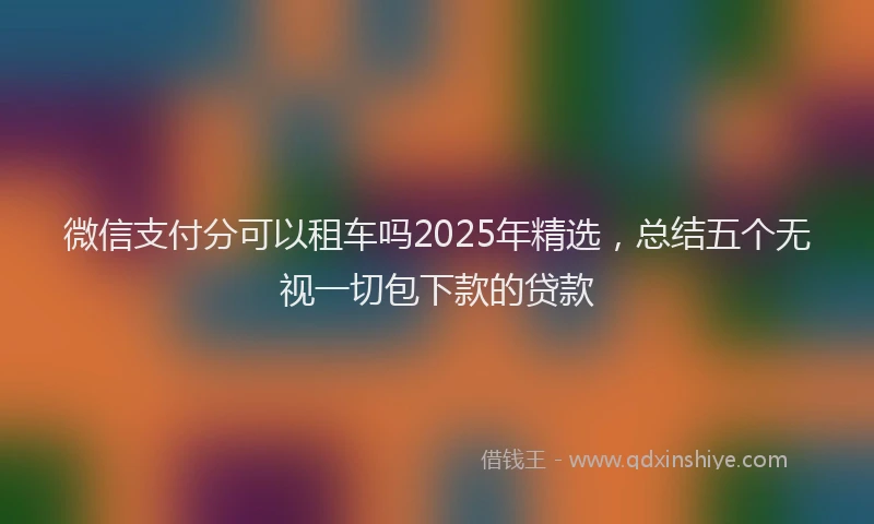微信支付分可以租车吗2025年精选，总结五个无视一切包下款的贷款