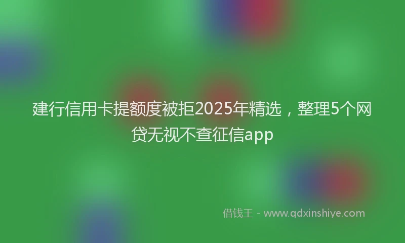 建行信用卡提额度被拒2025年精选，整理5个网贷无视不查征信app