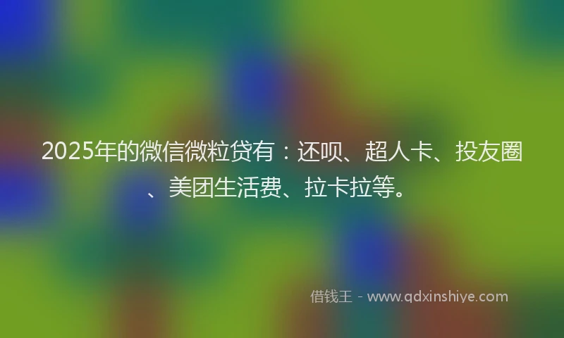 2025年的微信微粒贷有：还呗、超人卡、投友圈、美团生活费、拉卡拉等。