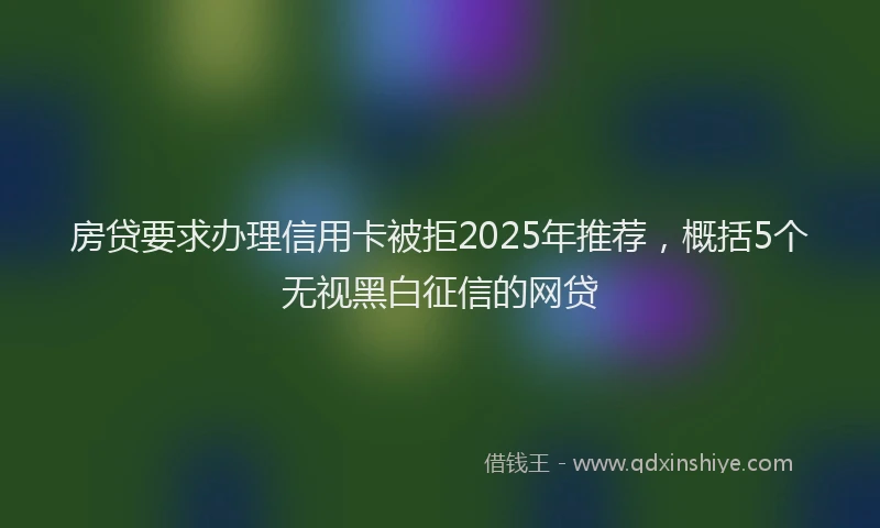 房贷要求办理信用卡被拒2025年推荐，概括5个无视黑白征信的网贷