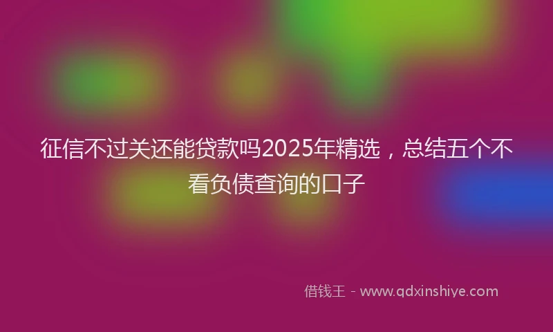 征信不过关还能贷款吗2025年精选，总结五个不看负债查询的口子