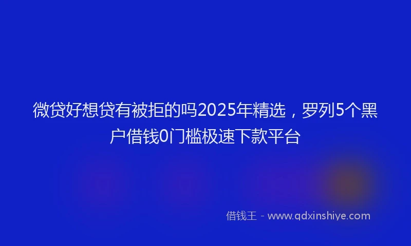 微贷好想贷有被拒的吗2025年精选，罗列5个黑户借钱0门槛极速下款平台