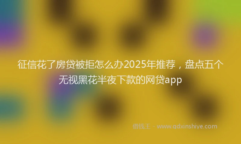 征信花了房贷被拒怎么办2025年推荐，盘点五个无视黑花半夜下款的网贷app