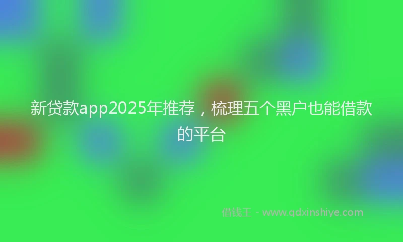 新贷款app2025年推荐，梳理五个黑户也能借款的平台
