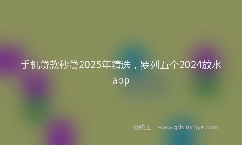 手机贷款秒贷2025年精选，罗列五个2024放水app