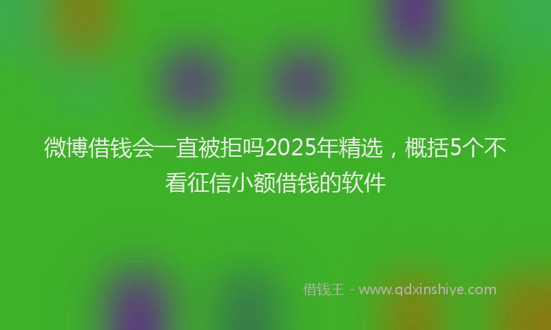微博借钱会一直被拒吗2025年精选，概括5个不看征信小额借钱的软件