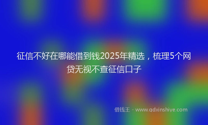 征信不好在哪能借到钱2025年精选，梳理5个网贷无视不查征信口子