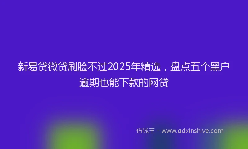 新易贷微贷刷脸不过2025年精选，盘点五个黑户逾期也能下款的网贷