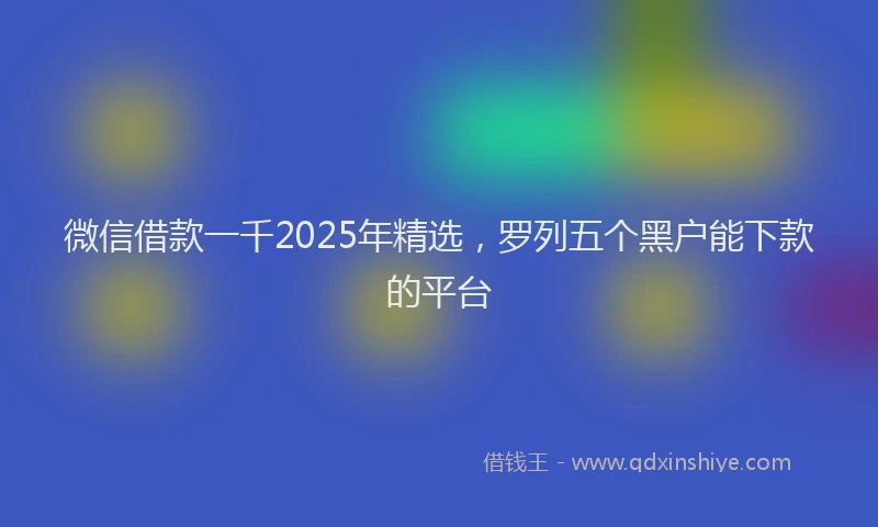 微信借款一千2025年精选，罗列五个黑户能下款的平台