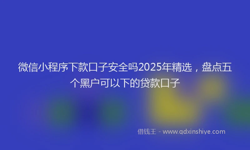 微信小程序下款口子安全吗2025年精选，盘点五个黑户可以下的贷款口子