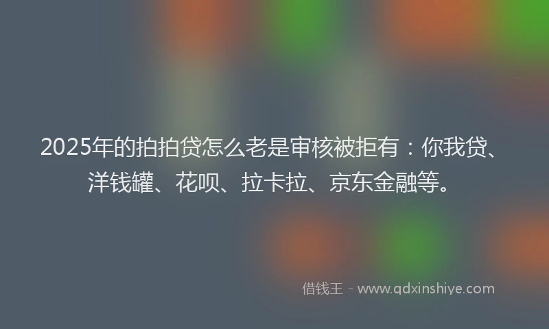 2025年的拍拍贷怎么老是审核被拒有：你我贷、洋钱罐、花呗、拉卡拉、京东金融等。